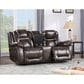 Steve Silver Oportuna Dual-Power Reclining Console Loveseat in Coffee, , large
