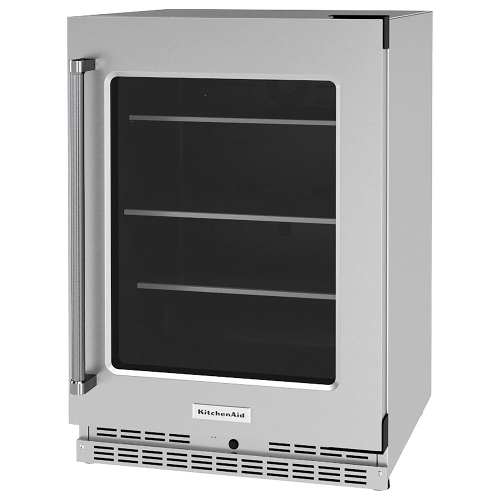 KitchenAid 24&quot; Undercounter Refrigerator with Glass Door in Stainless Steel, , large