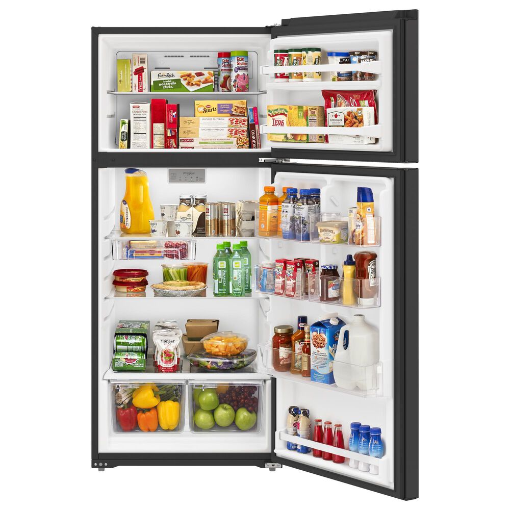 Whirlpool 16.3 Cu. Ft. Wide Top-Freezer Refrigerator with Flexi-Slide Bin in Black, , large