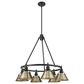 Golden Lighting Orwell 6-Light Chandelier with Aged Brass Shade in Matte Black, , large