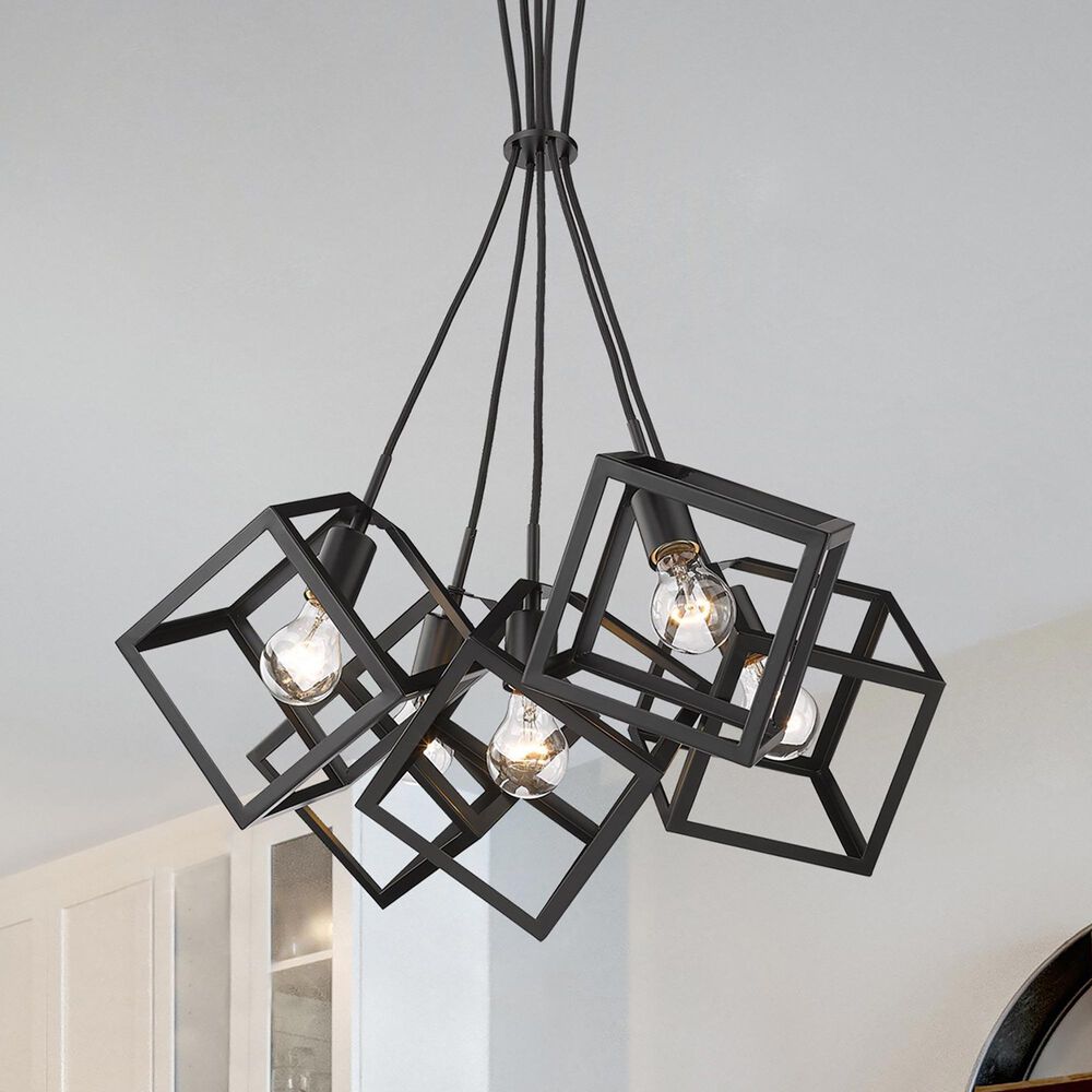 Golden Lighting Cassio 5-Light Pendant in Matte Black, , large