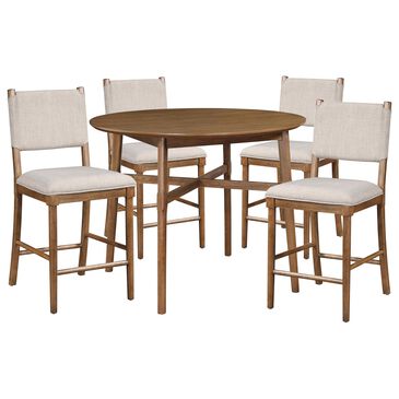 Steve Silver Oslo 5-Piece Square Dining Set in Pecan, , large