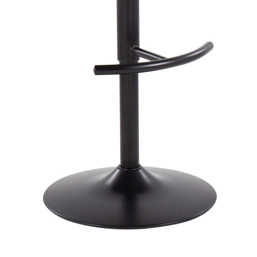 LumiSource Toriano Swivel Adjustable Bar Stool with Cream Faux Leather Upholstery in Black (Set of 2), , large