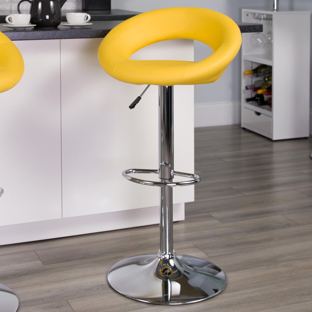 Flash Furniture Adjustable Barstool in Yellow, , large