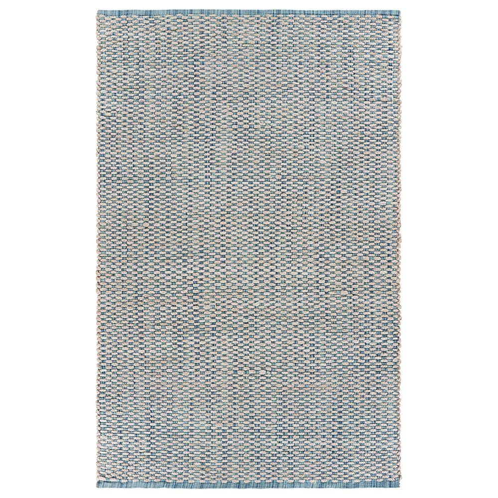 L&R Resources Bleached Naturals 81436 7"9" x 9"9" Bleach, Blue and Ivory Area Rug, , large