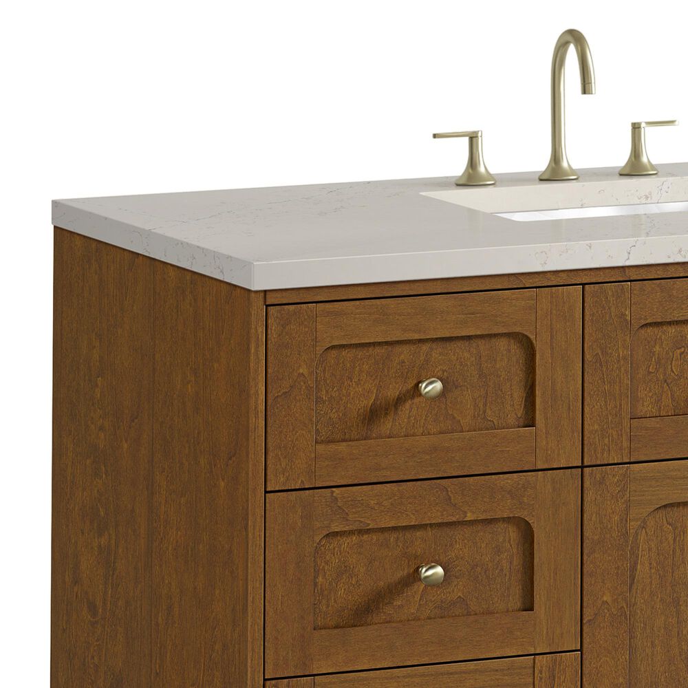 James Martin Laurent 48" Single Bathroom Vanity in Honey Oak with 3 cm Siberian Silestone Top and Rectangular Sink, , large