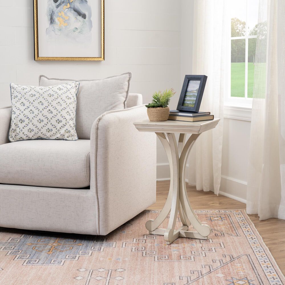 Linden Boulevard Dylan Sculptural Pedestal End Table in White, , large