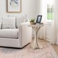 Linden Boulevard Dylan Sculptural Pedestal End Table in White, , large