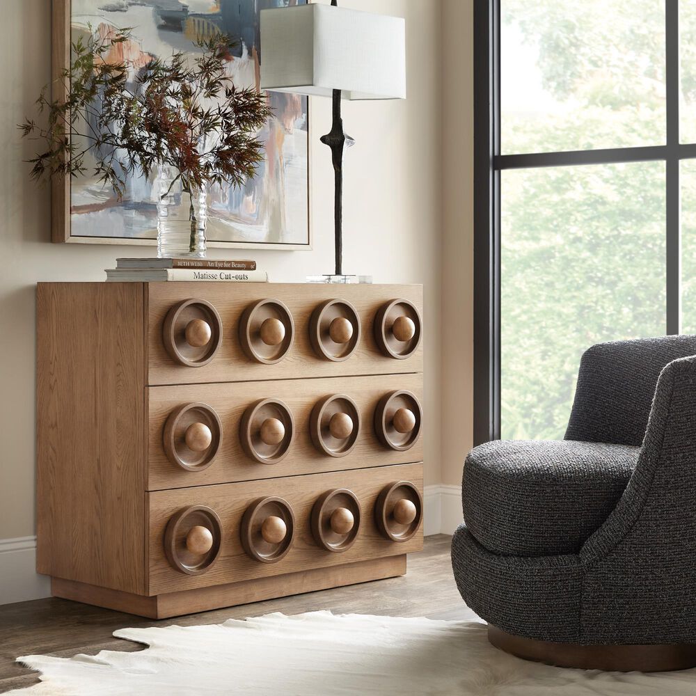 Hooker Furniture Commerce and Market Knobby 3-Drawer Accent Chest in Brown, , large