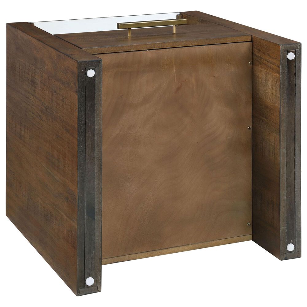 Crystal City Garland Glass Top End Table in Toffee, , large