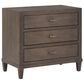 Furniture Worldwide Montclair 3 Piece Queen Panel Bedroom Set in Embossed Cocoa and Smoked Gold, , large