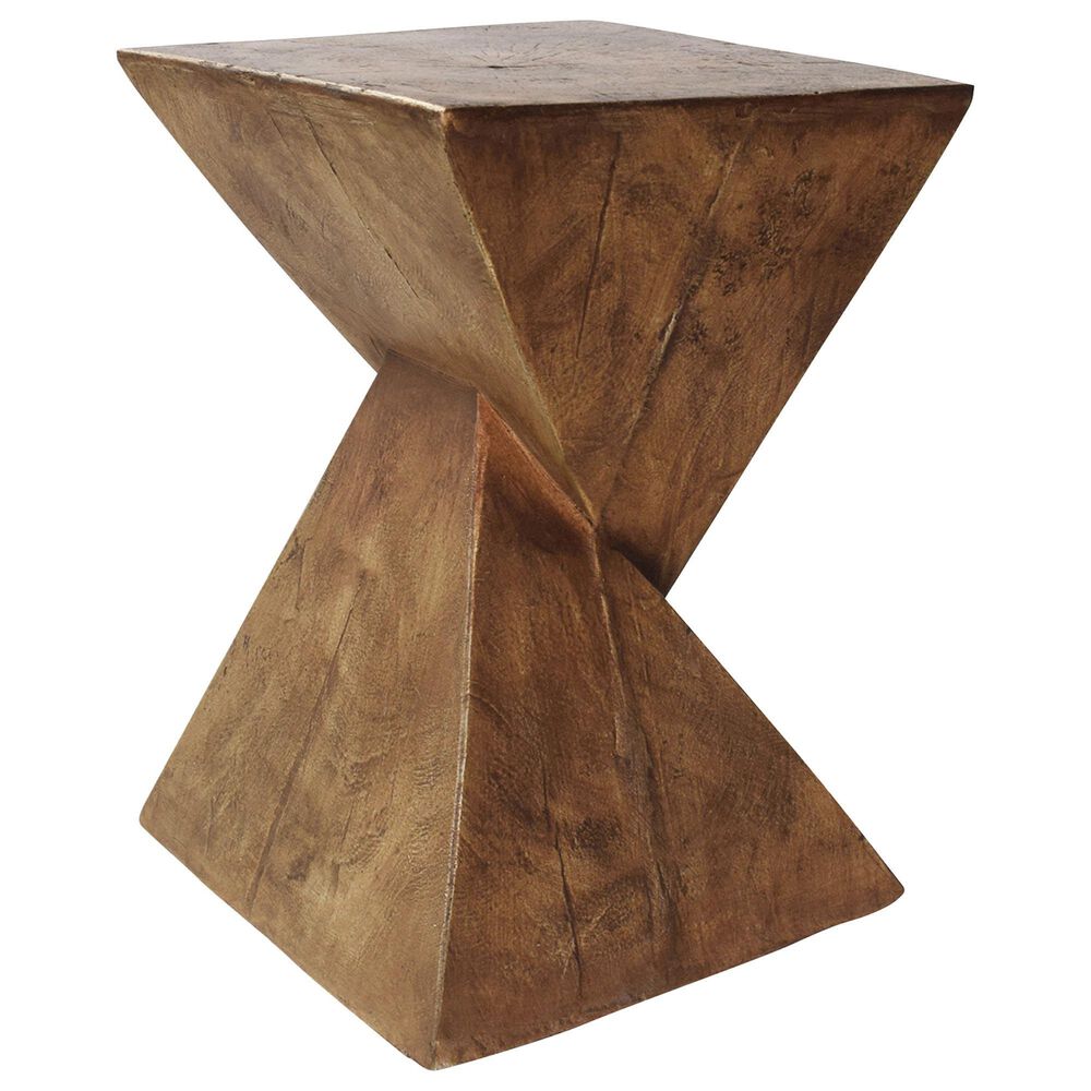Hearth and Haven Tess Outdoor Twist-Shape Side Table in Natural, , large