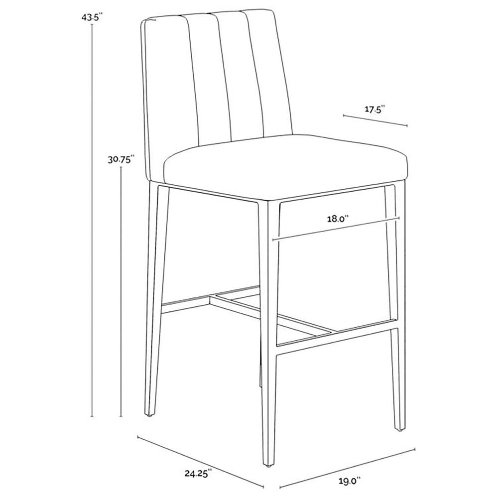 Club Collection By Sunpan Wilber Bar Stool in Antique Brass, , large