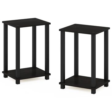 HOMLUX 2-Tier Small End Table in Espresso and Black (Set of 2), , large