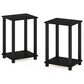 HOMLUX 2-Tier Small End Table in Espresso and Black (Set of 2), , large