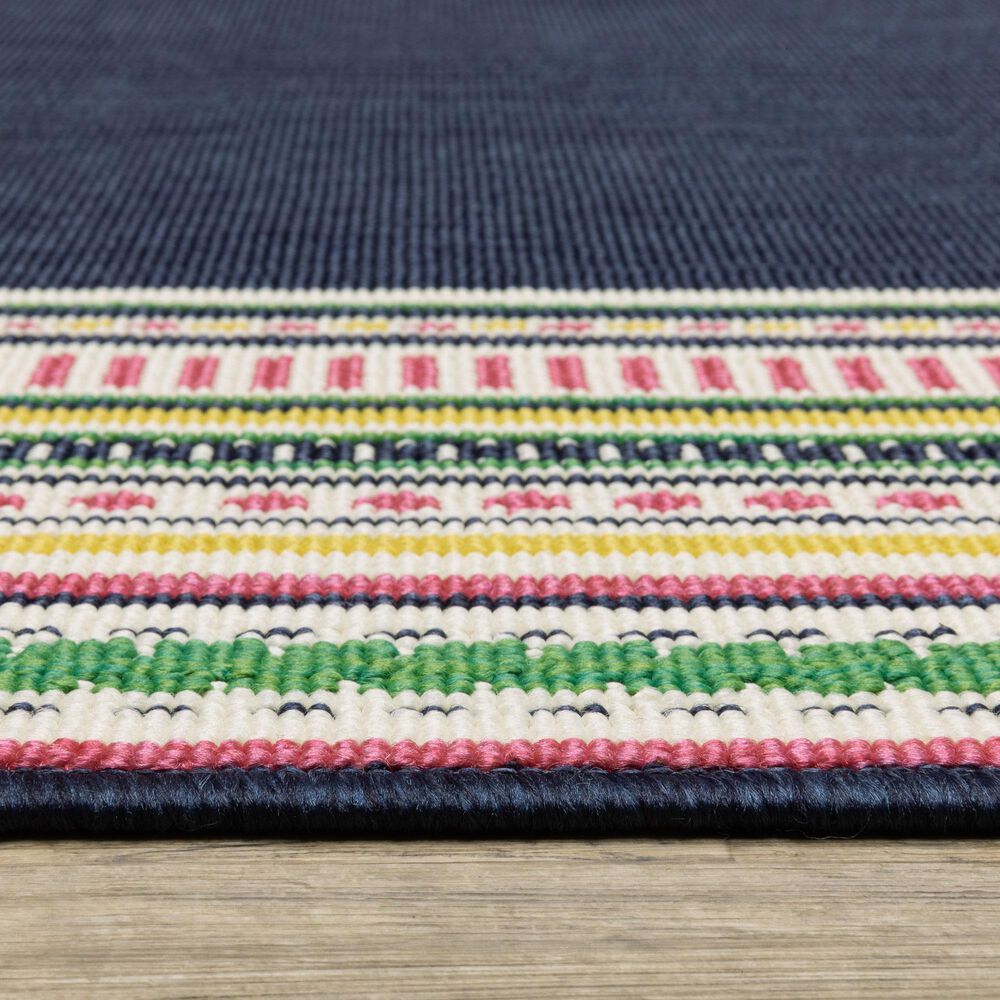 Oriental Weavers Havana HAV06 Navy and Multicolor 6'7" x 9'2" Indoor/Outdoor Area Rug, , large