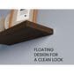 Hearth and Haven Ecco32" Floating Wall Shelf with Concealed Mounting in Dark Oak (Set of 2), , large
