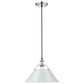 Golden Lighting Orwell 1-Light Wide Large Pendant with Dusky Blue Shade in Chrome, , large