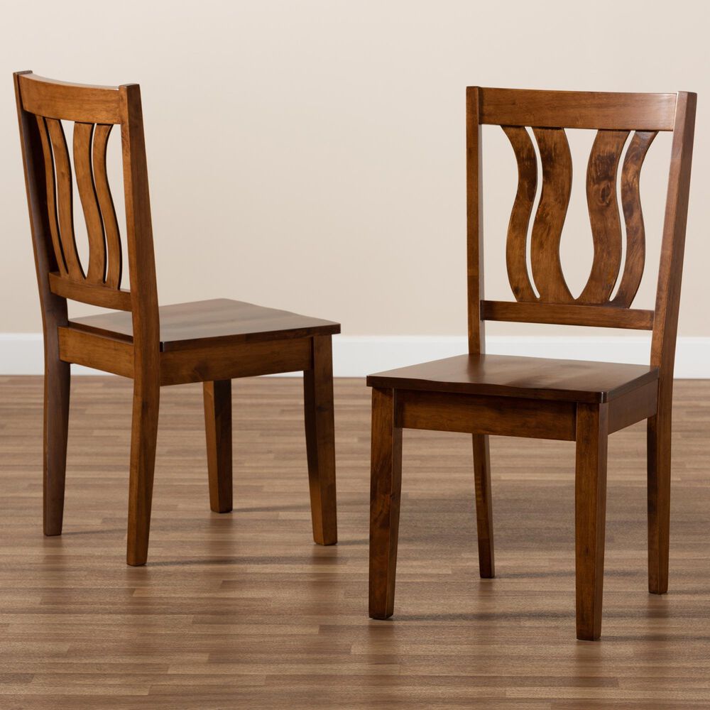 Baxton Studio Fenton Side Chair in Walnut Brown (Set of 2), , large