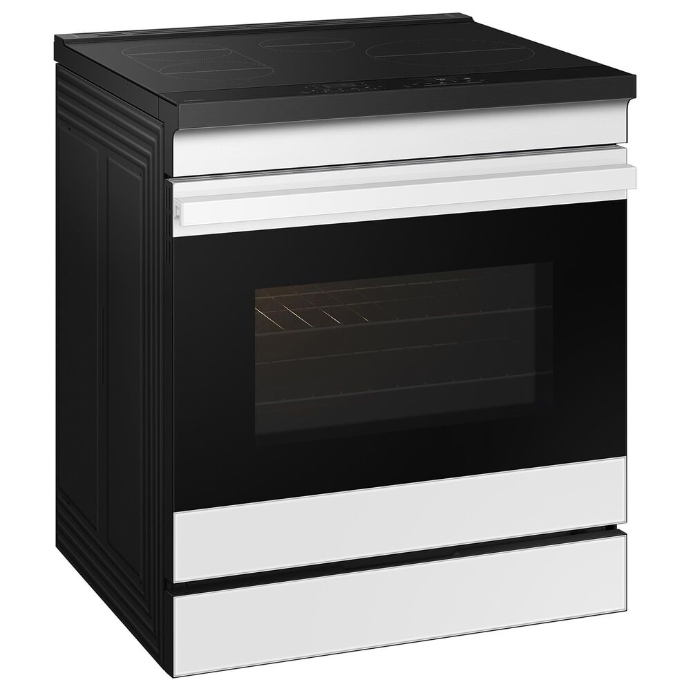 Samsung Bespoke Bespoke 6.3 Cu. Ft. Smart Slide-In Electric Induction Range with Ambient Edge Lighting and Air Sous Vide in White Glass, , large