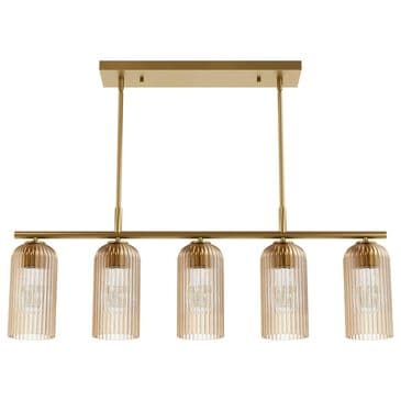 Hunter Beverly Glen Jasmine Roth 5-Light Island Chandelier in Luxe Gold, , large