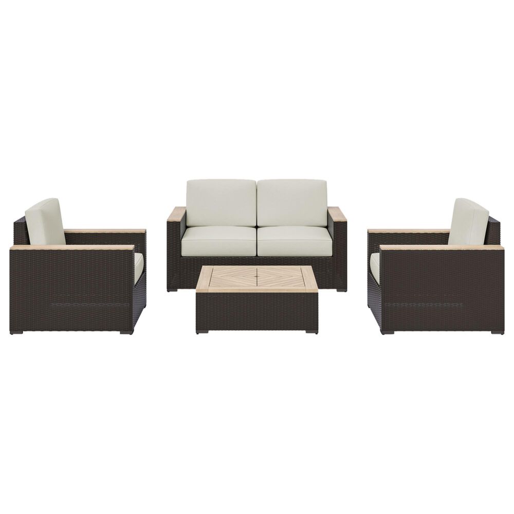 Homestyles Palm Springs 4-Piece Patio Loveseat Set in Brown, , large