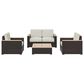 Homestyles Palm Springs 4-Piece Patio Loveseat Set in Brown, , large