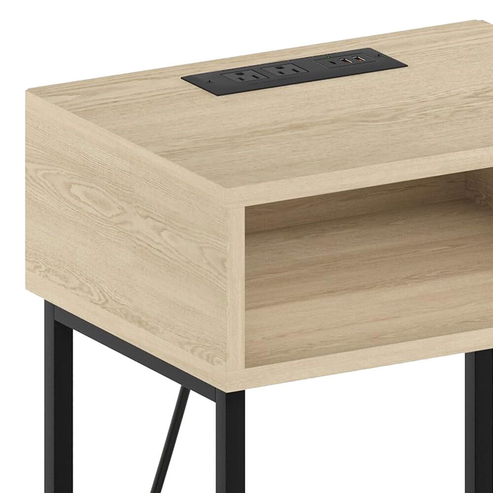 HOMLUX 19.7" 3-Tier End Table in Bauhaus Oak and Black, , large