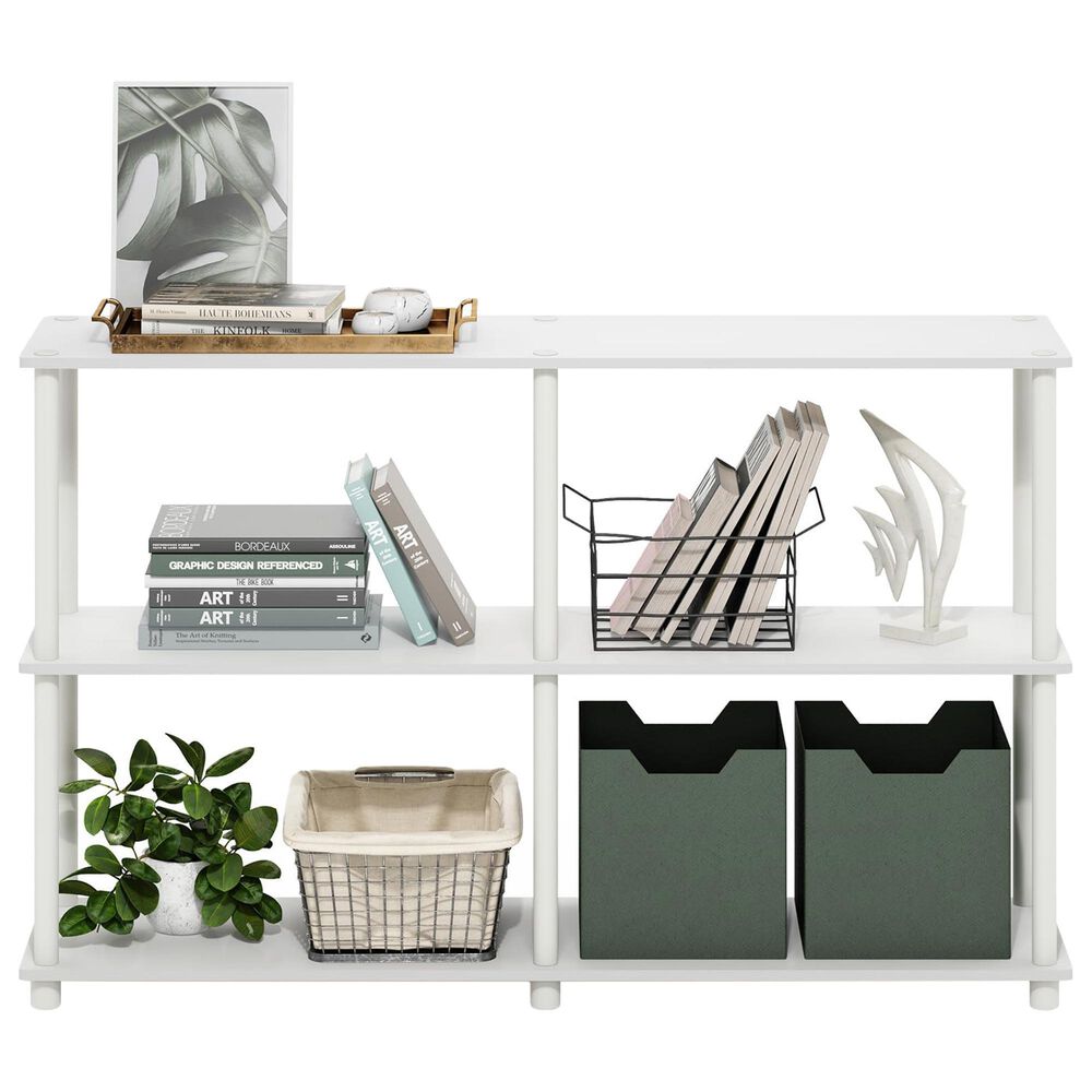 HOMLUX Turn-N-Tube 3-Tier Double Size Storage Display Rack in White, , large