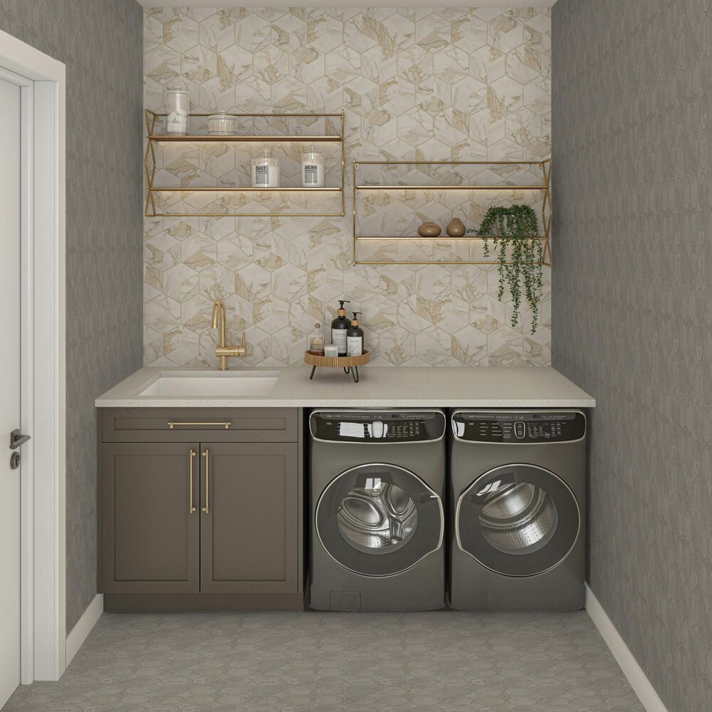 Dal-Tile Rekindle Medium Grey 13.5&quot; x 13.5&quot; Canvas Dot Porcelain Mosaic Sheet, , large
