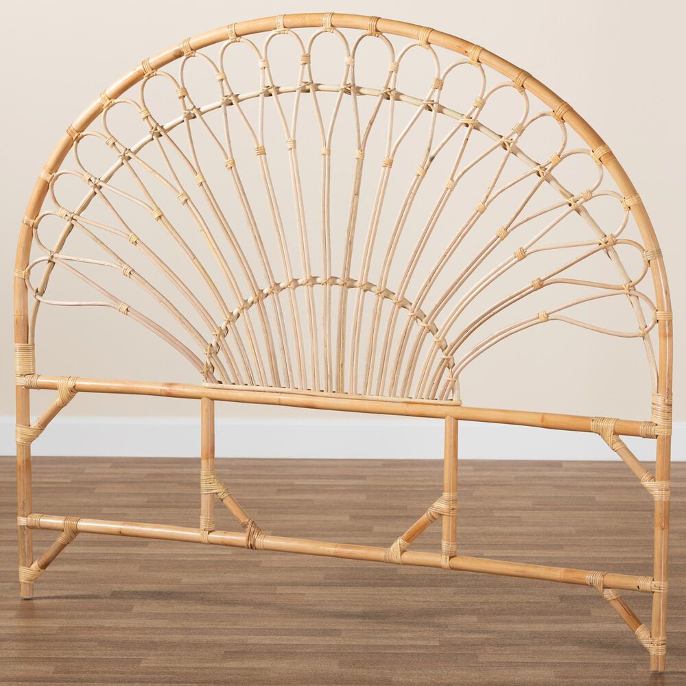 Baxton Studio Devereaux King Headboard in Natural Brown, , large