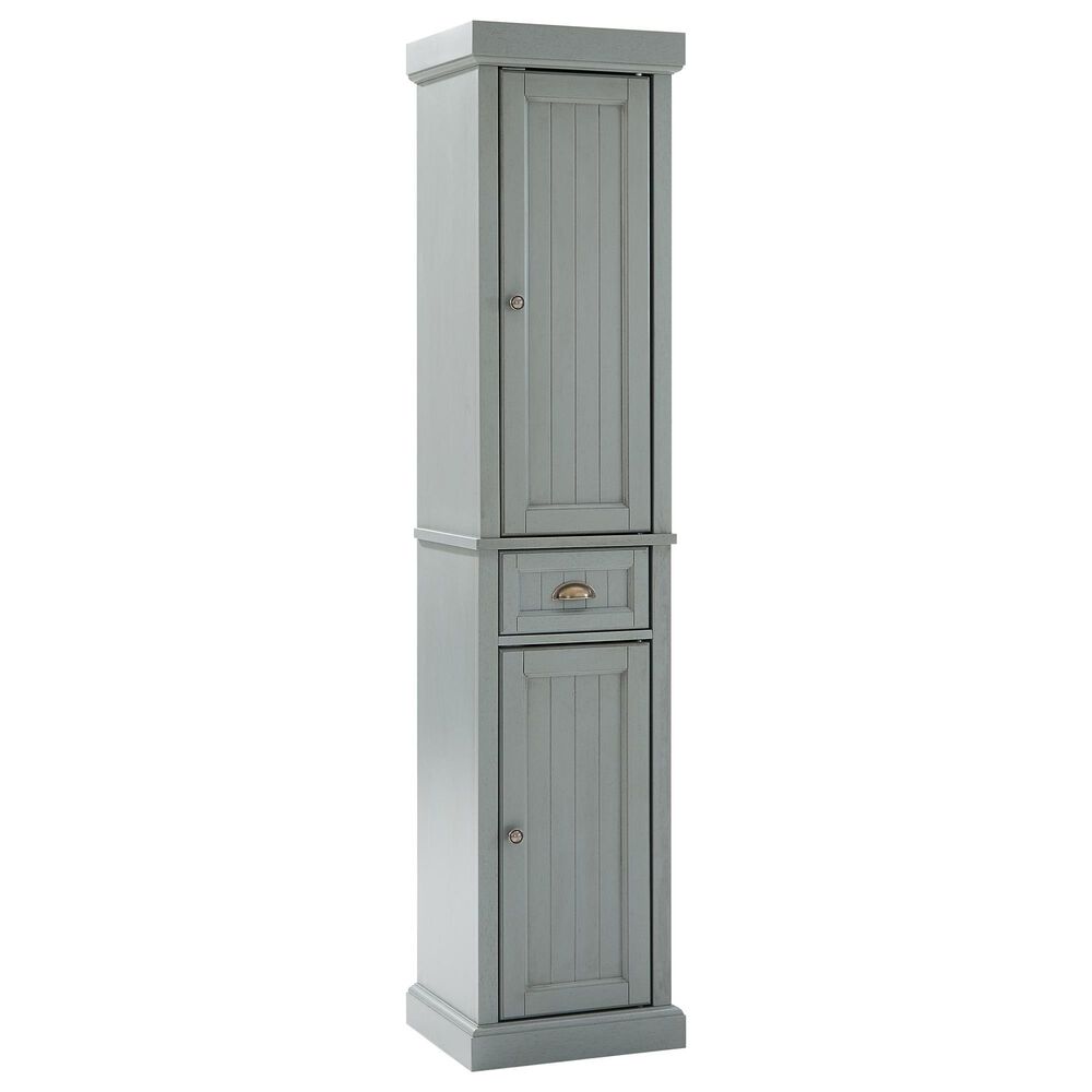 Crosley Furniture Seaside Tall Linen Cabinet in Distressed Gray, , large