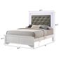 Crown Mark Lyssa Full Upholstered Panel Bed with LED Lights in Frost, , large