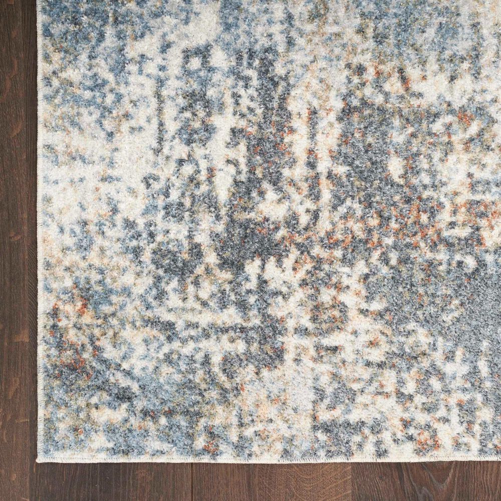 Nourison Astra Machine Washable Abstract 2&#39;2&quot; x 10&#39; Multicolor Runner, , large