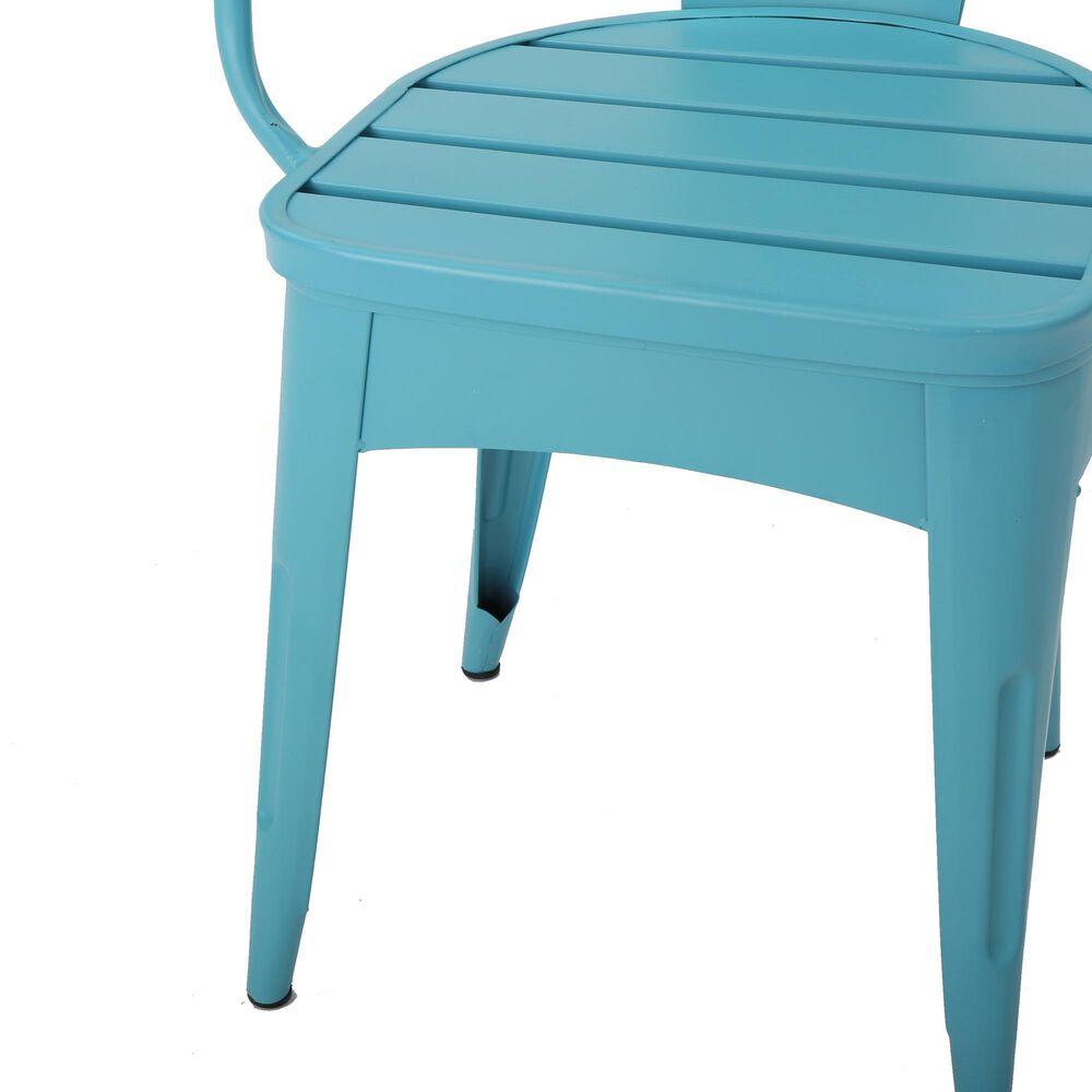 Hearth and Haven Colmar 3-Piece Outdoor Bistro Set in Blue, , large