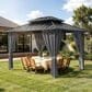 HOMLUX 10" x 12" Patio Hardtop Gazebo with Aluminum Posts in Dark Gray, , large