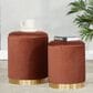 Lumisource Marla 2-Piece Nesting Pleated Ottoman Set in Light Brown, , large