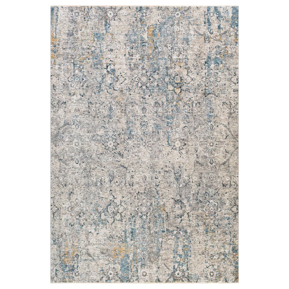 Surya Cardiff CDF-2300 Light Gray, Charcoal, Light Beige, Tan and Dark Blue 6'7" x 9'6" Area Rug, , large