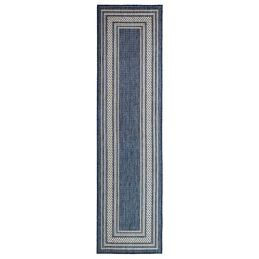 Nourison Horizon HOZ03 Denim 2" x 6" Indoor/Outdoor Runner, , large