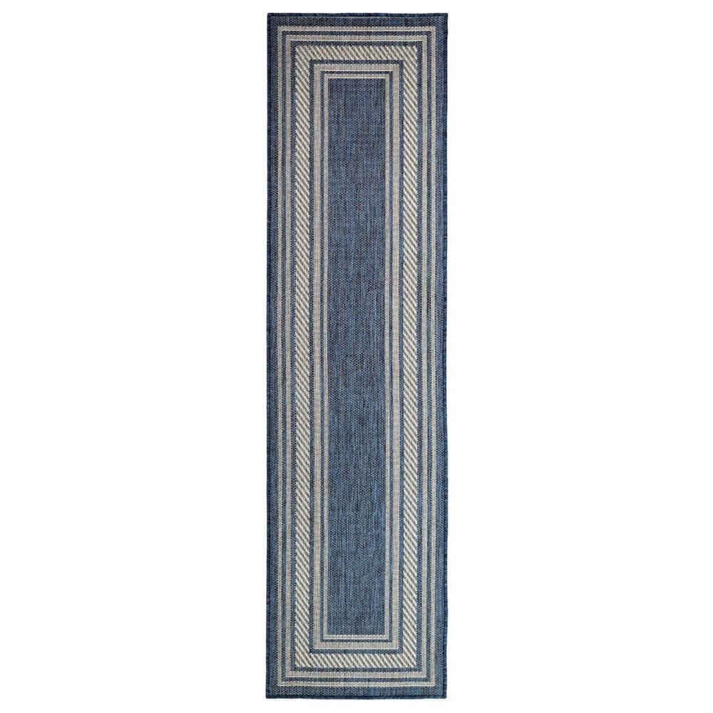 Nourison Horizon HOZ03 Denim 2" x 6" Indoor/Outdoor Runner, , large
