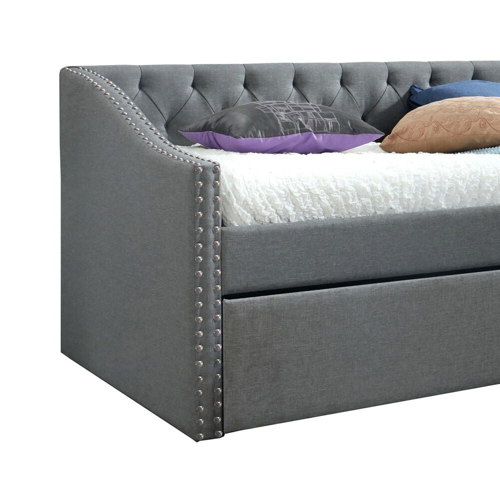 Crown Mark Loretta Daybed with Trundle in Gray without Mattresses, , large