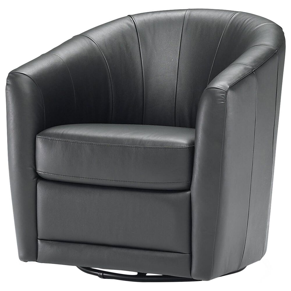 Natuzzi Editions Giada Swivel Chair in Medium Gray, , large