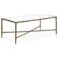 Furniture of America Lalia Coffee Table with Tempered Glass Top and Bullnose Edge in Matte Gold, , large