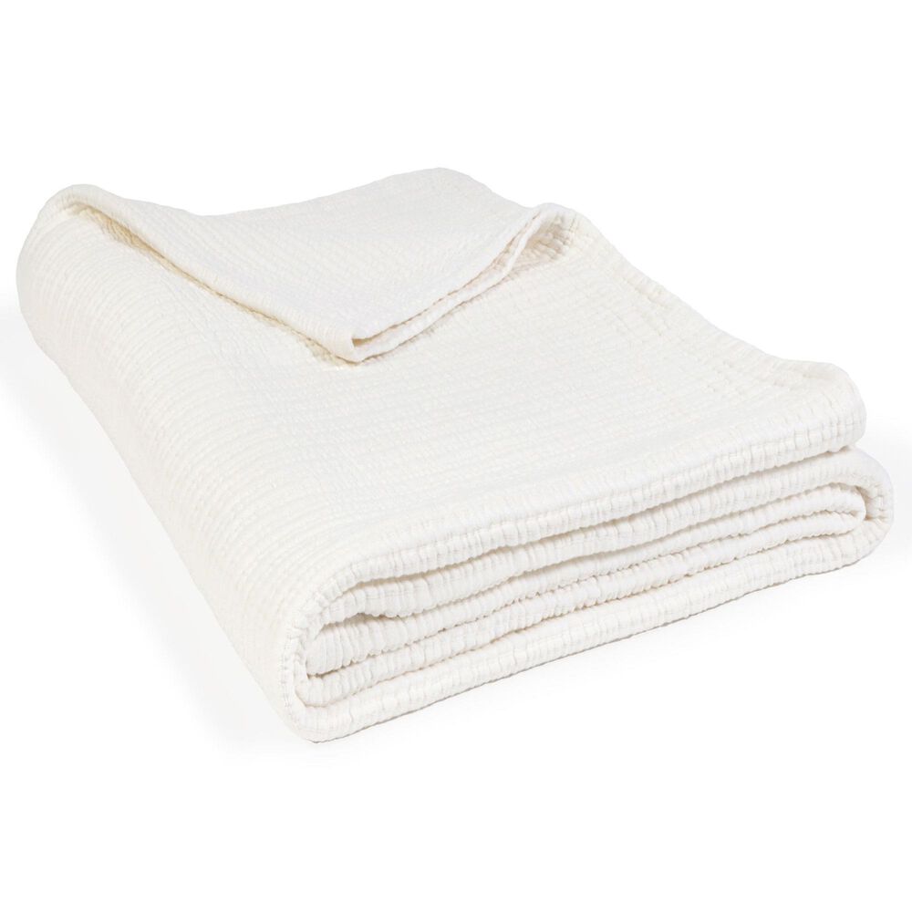 Pom Pom At Home Chatham Queen Matelasse Blanket in Cream, , large