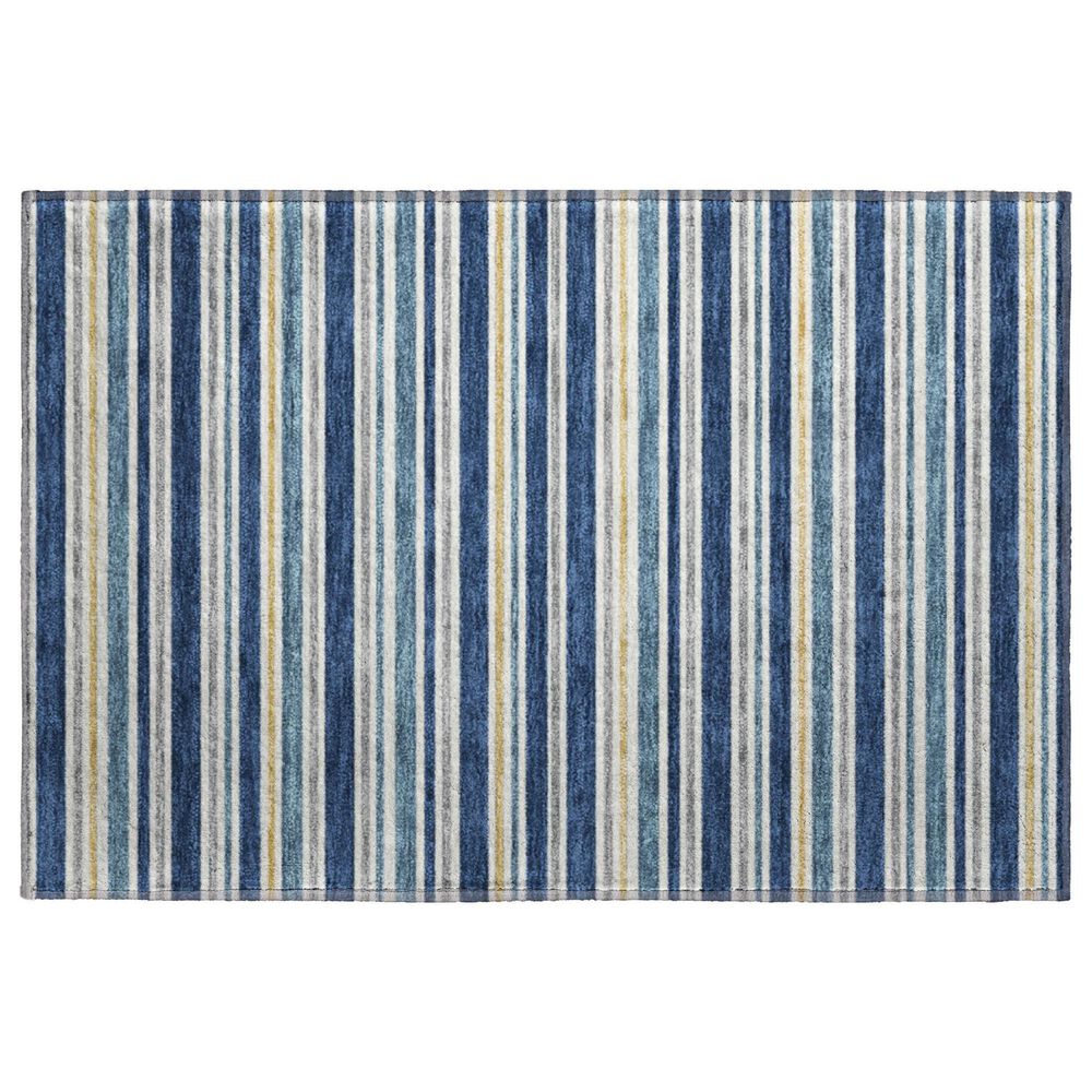 Dalyn Rug Company Soft Essentials Striped Navy 2"6" x 3"10" Indoor/Outdoor Area Rug, , large
