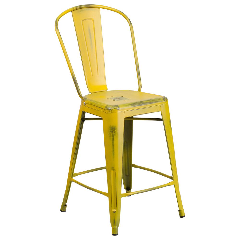 Flash Furniture 24" Counter Stool in Yellow, , large