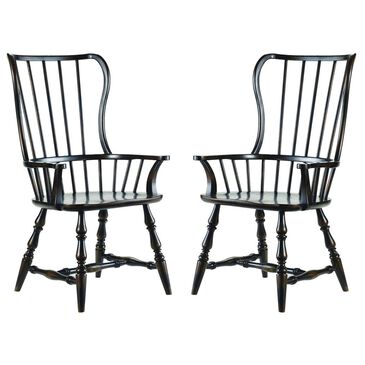 Hooker Furniture Sanctuary Spindle Back Arm Chair in Ebony (Set of 2), , large