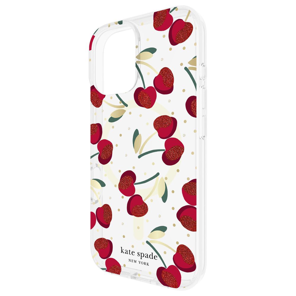 Kate Spade Protective MagSafe Case for iPhone 16 in Cherry Dot, , large
