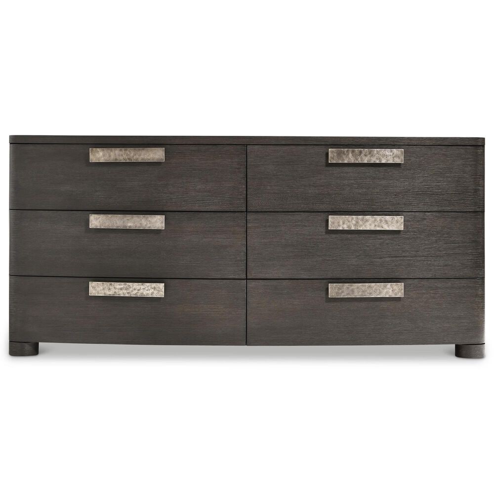 Bernhardt Geneve Queen Upholstered Wingback Bed with Dresser and Nightstand in Robor, , large