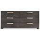 Bernhardt Geneve Queen Upholstered Wingback Bed with Dresser and Nightstand in Robor, , large